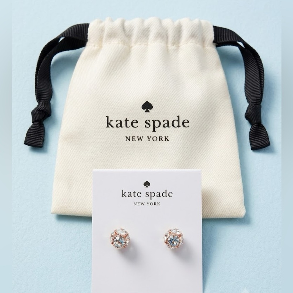 Kate Spade Lady Marmalade Rose Gold Stud Earrings - New in Pouch